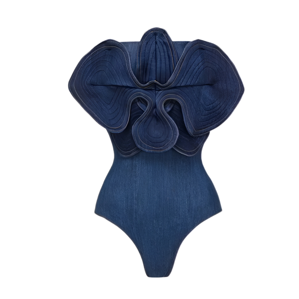 Designer Jennis 3D Flower Denim