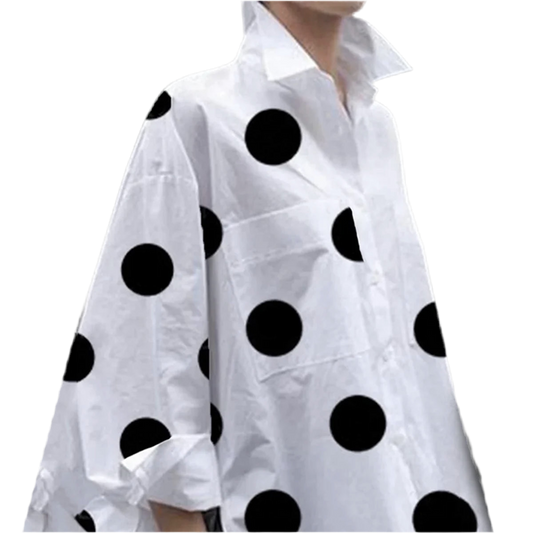 Designer Polka Dot Bluse